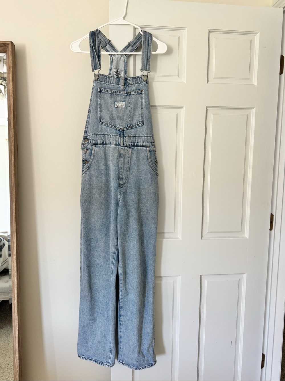 Levi's Light Blue Denim Womens Overalls - Straight Wide Leg